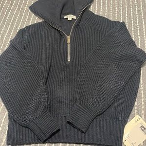 Cos half zip sweater in navy